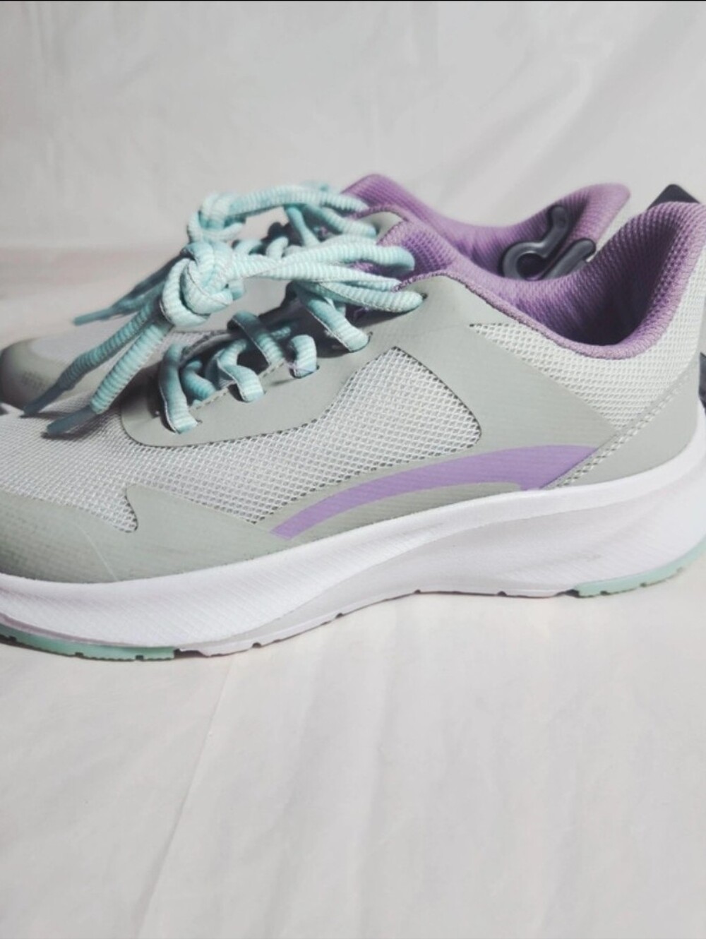 NWT Girls Lightweight Gray. Mint, Lavender Athletic Works Sneakers